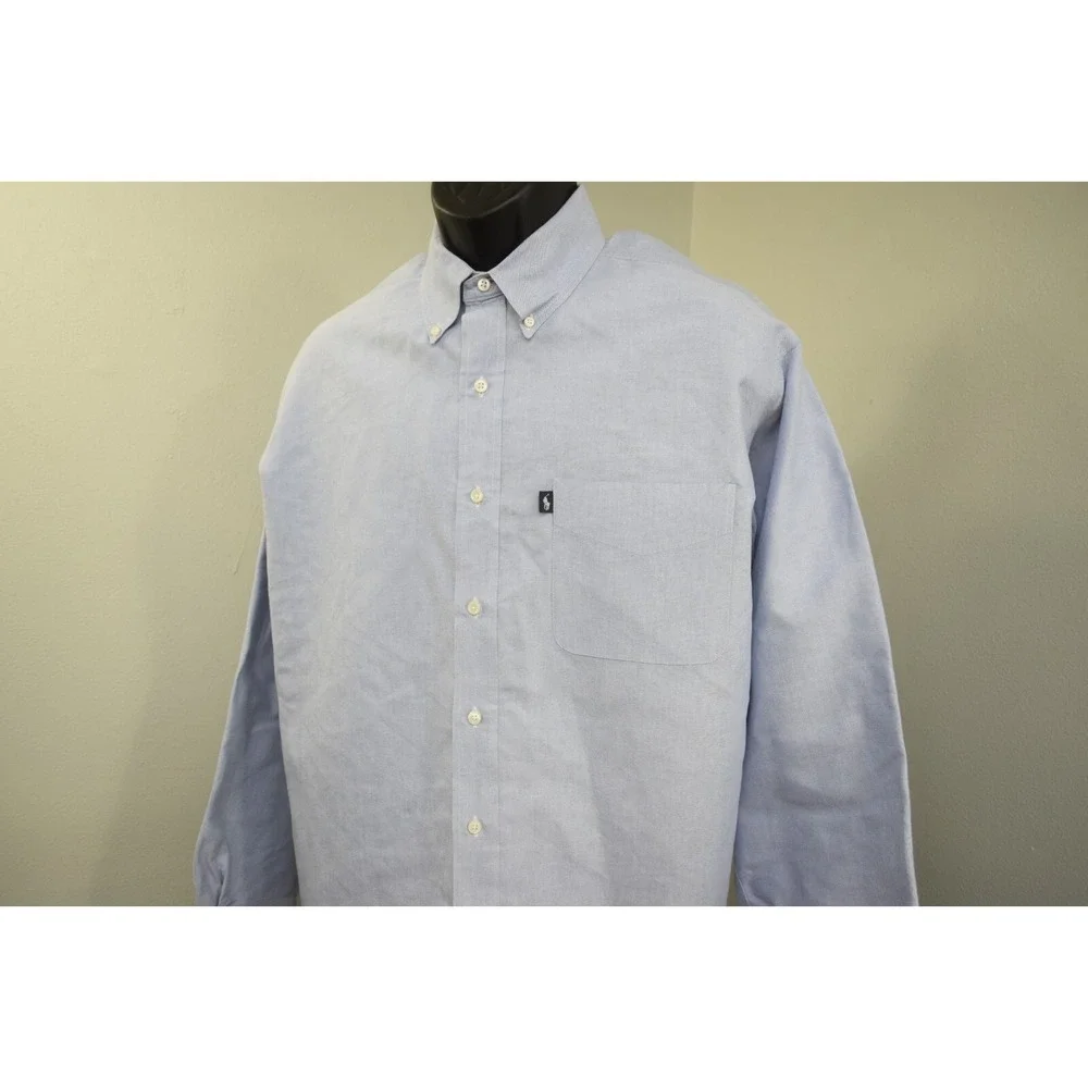Polo Ralph Lauren Blaire Dress Shirt Blue Long‎ Sleeve Button Up Mens Size Large